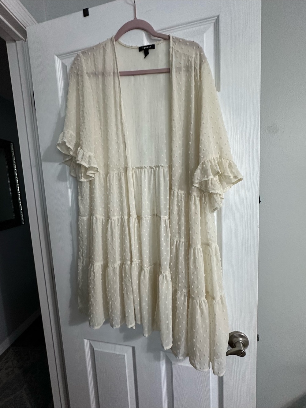 torrid Cream Swiss Dot Lightweight Top